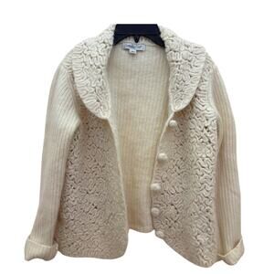 Wool Angora Cardigan Size Large Coldwater Creek Women’s Sweater Soft Cozy